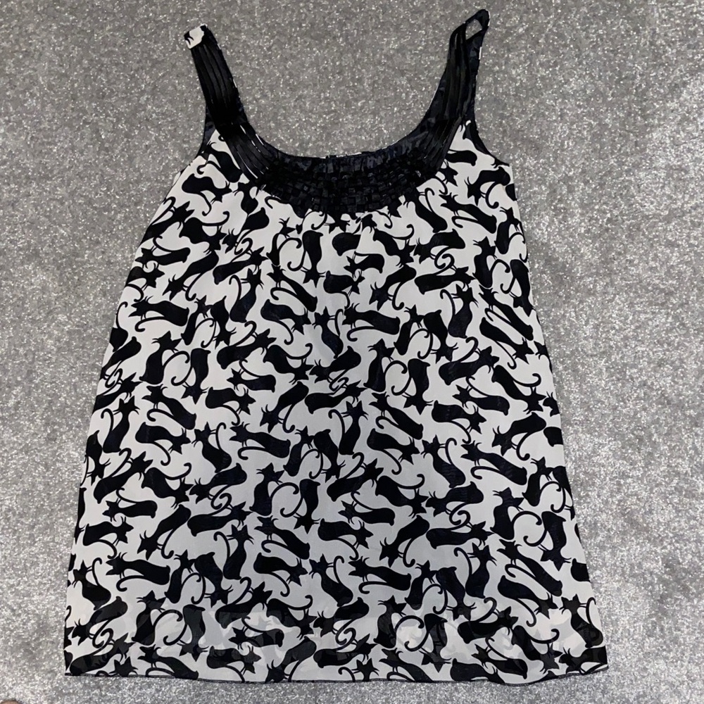 Medium Cat Black and White Women's Short Dress